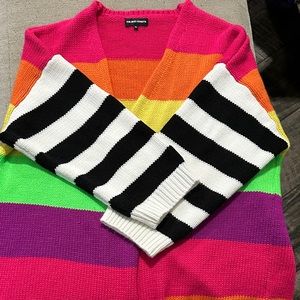 Bright beautiful boutique stripe sweater cardigan